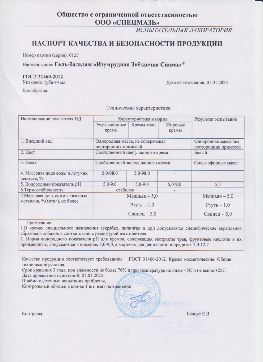 Паспорт №012025